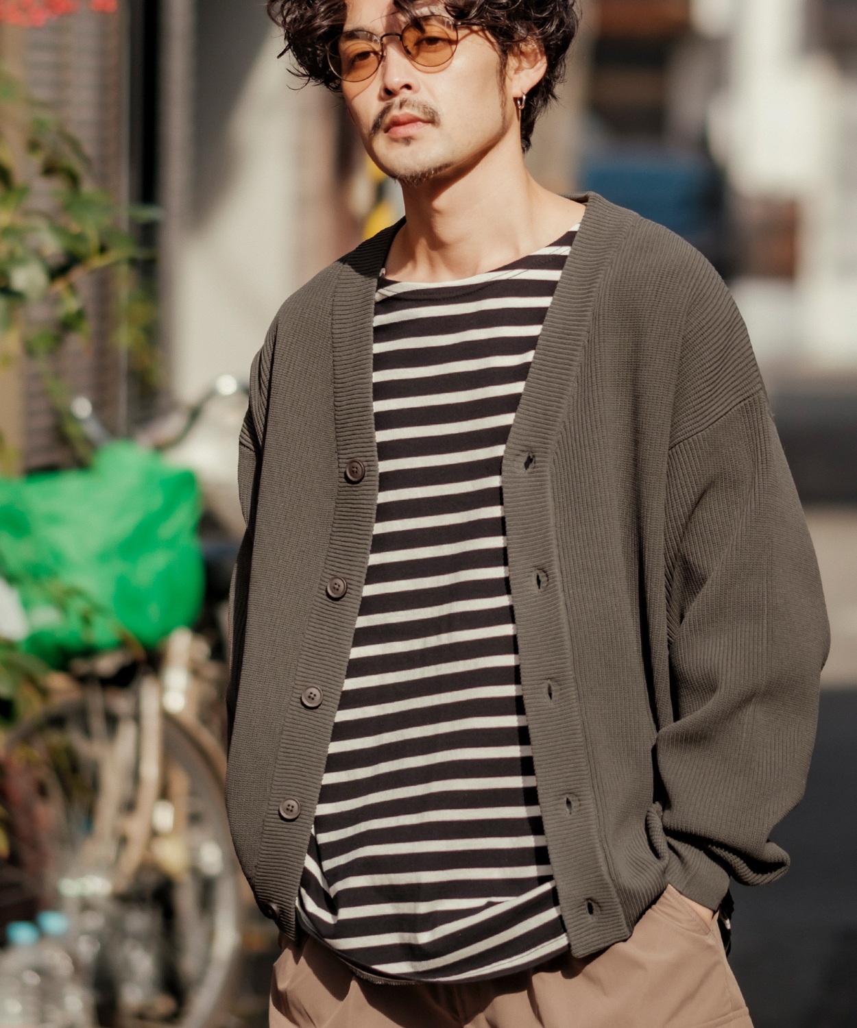 カーディガン メンズ Vネック ニット オーバーサイズ ビッグシルエット 大きいサイズ ゆったり シンプル ベーシック ユニセックス 古着MIX カジュアル | improves | 03