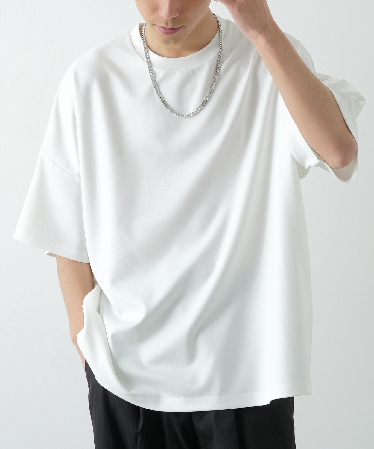 半袖Tシャツ メンズ NULL ヌル ポンチ ドルマンスリーブ カットソー ビッグ オーバーサイズ きれいめ カジュアル シンプル ノームコア ナチュラル モード 韓国 | improves | 01