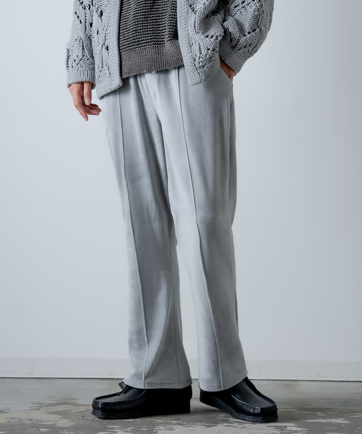 ベロアパンツ メンズ  UAU ワオ ストレート イージーパンツ ワンマイルウェア カジュアル ストリート 韓国ファッション 古着MIX レトロ | improves | 01