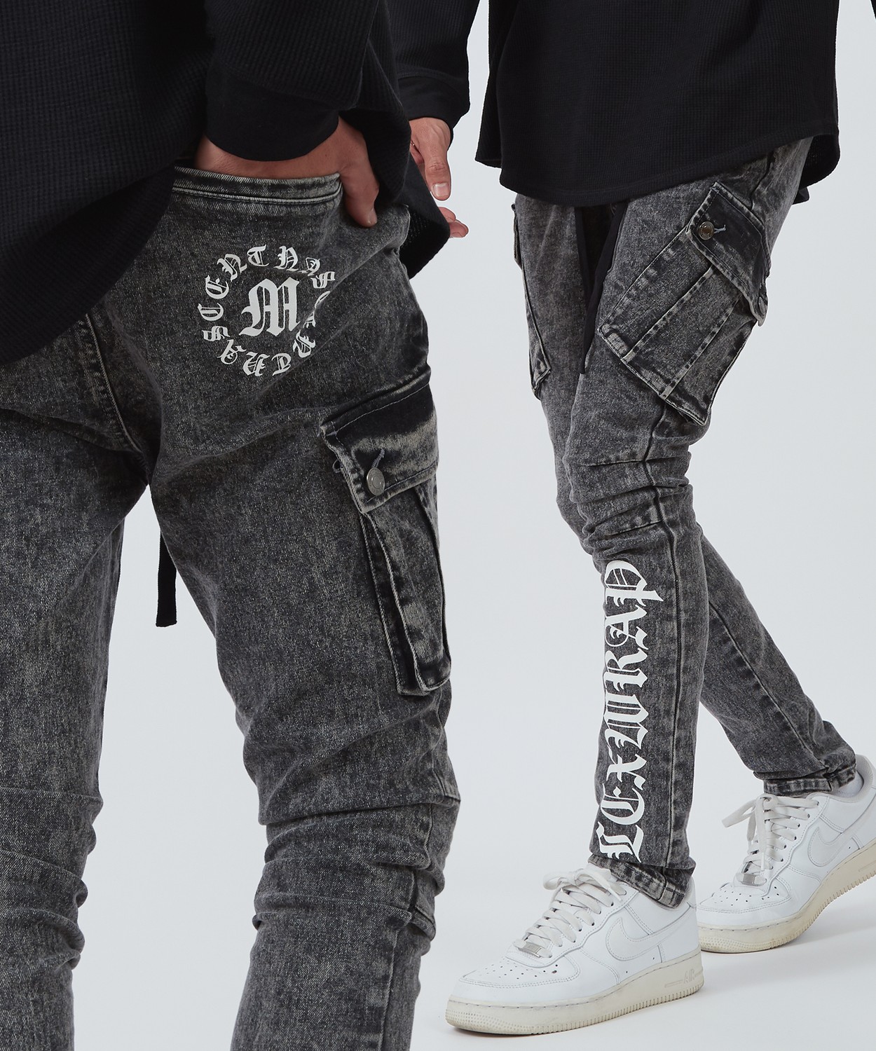 カーゴパンツ メンズ レディース NULL ヌル  ロゴ スリム ジョガー イージー  テーパード  ストレッチ アメカジ カジュアル スケーター ストリート 韓国 | improves | 01