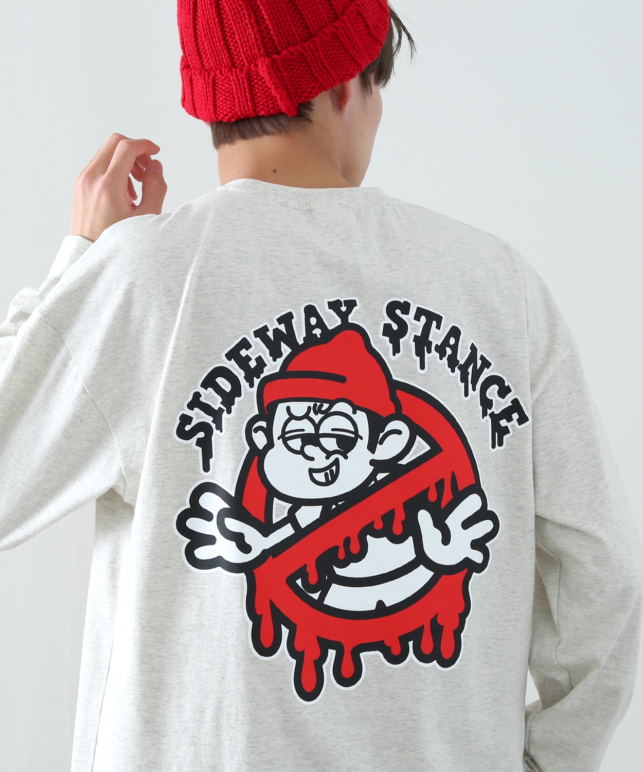 長袖Tシャツ メンズ SIDEWAY STANCE サイドウェイスタンス オリジナルプリント グラフィック バックプリント ロンT 通行止め オーバーサイズ 大きめ | improves | 06