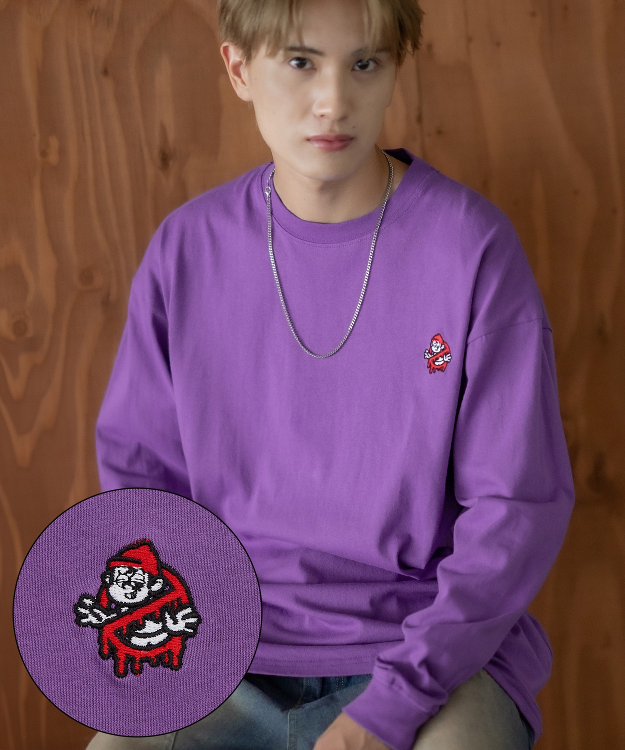 長袖Tシャツ メンズ SIDEWAY STANCE サイドウェイスタンス オリジナル ワンポイント 刺しゅう ロンT カットソー 通行止め バスターズ スケーター | improves | 03