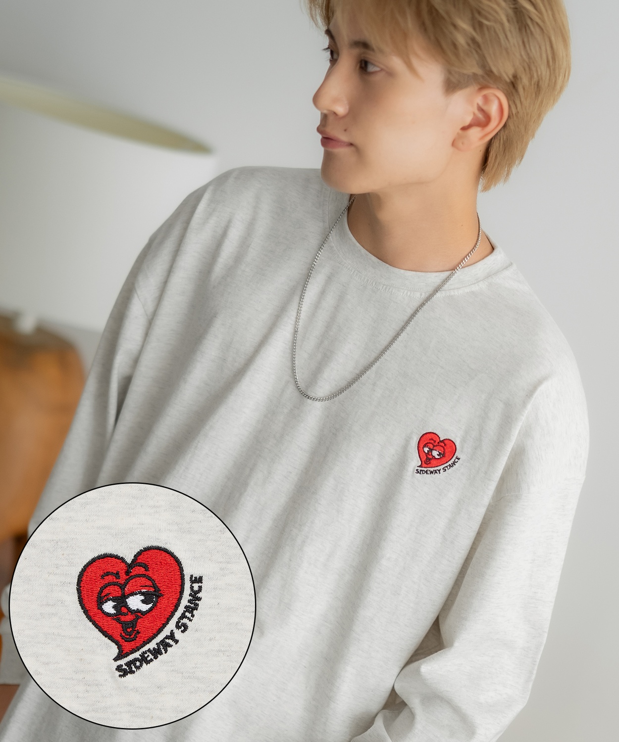 長袖Tシャツ メンズ SIDEWAY STANCE サイドウェイスタンス オリジナル ワンポイント 刺しゅう ロンT カットソー 通行止め バスターズ スケーター | improves | 04