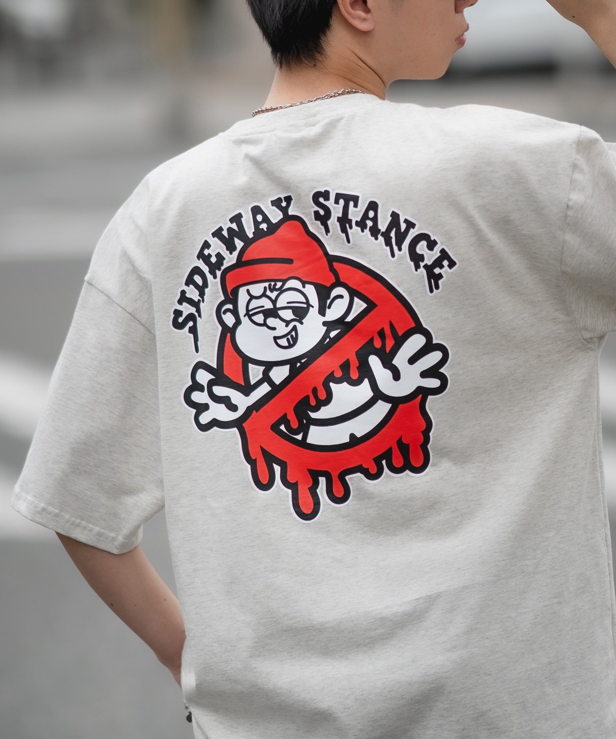 半袖Tシャツ メンズ SIDEWAY STANCE サイドウェイスタンス オリジナルプリント グラフィック 通行止め バスターズ マスコット オーバーサイズ 大きめ | improves | 06