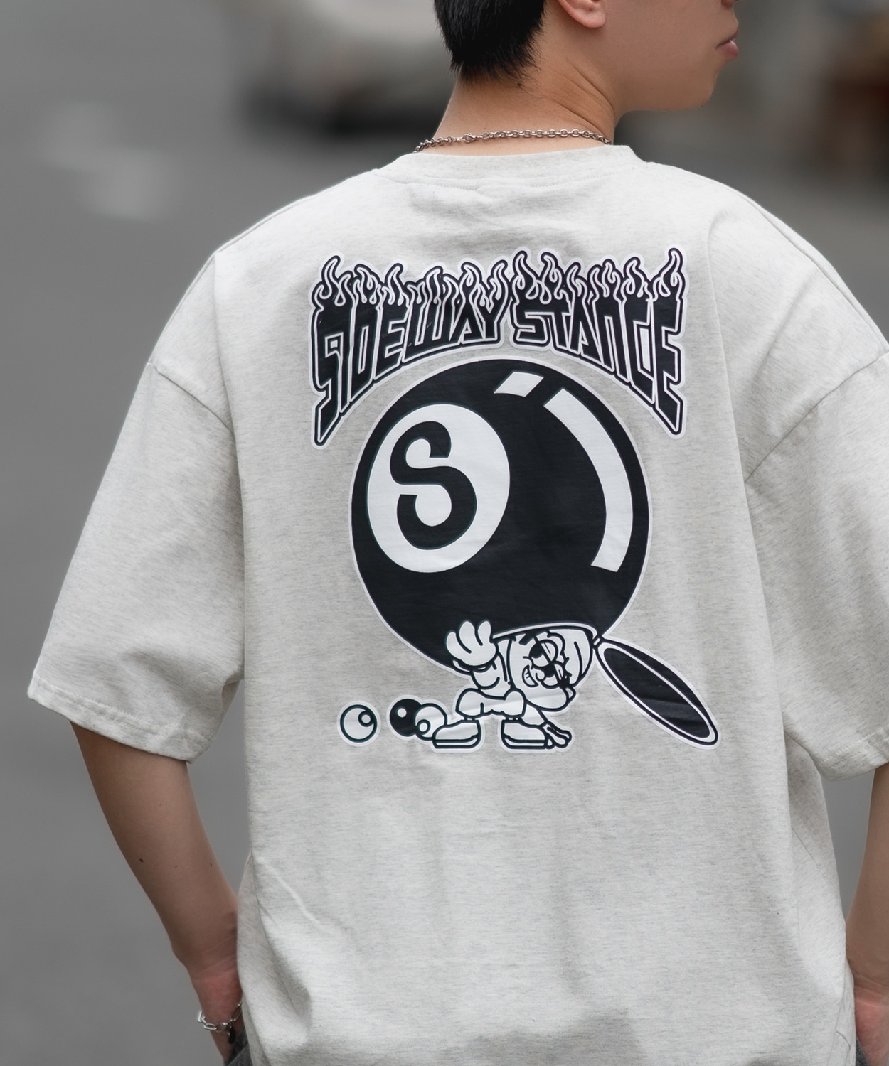 半袖Tシャツ メンズ SIDEWAY STANCE サイドウェイスタンス オリジナルプリント グラフィック ビリヤード ボール マスコット オーバーサイズ 大きめ | improves | 05