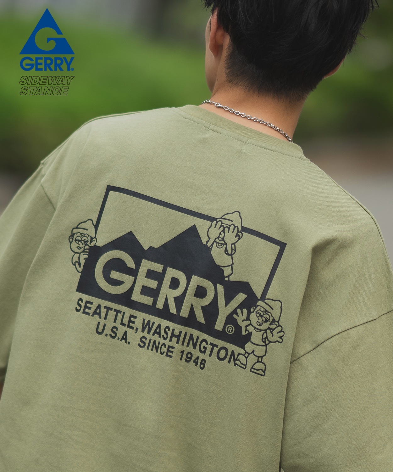 半袖Tシャツ メンズ GERRY×SIDEWAY STANCE ジェリー サイドウェイスタンス 別注コラボ プリント カットソー ボックスロゴ アウトドア ストリート スケーター | GERRY | 04
