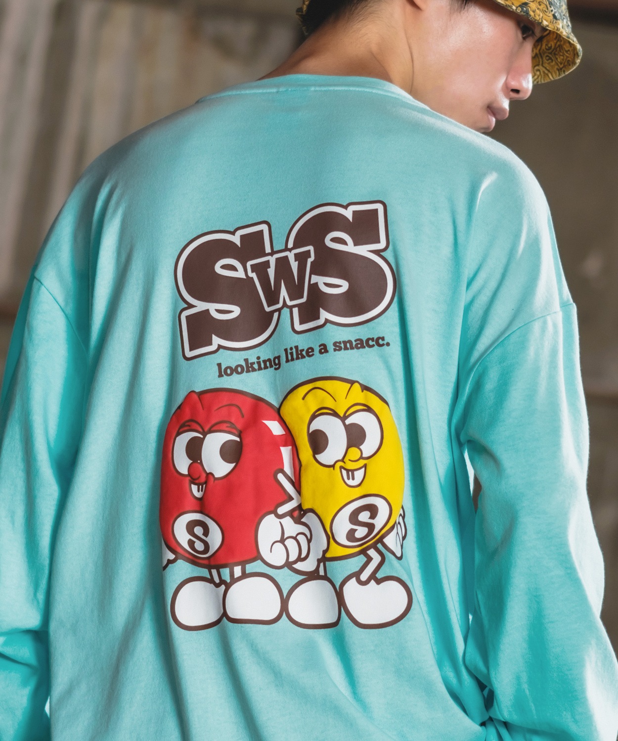 長袖Tシャツ メンズ SIDEWAY STANCE サイドウェイスタンス オリジナルプリント グラフィック ロンT SWS's エイトボール オーバーサイズ スケーター ストリート | improves | 03