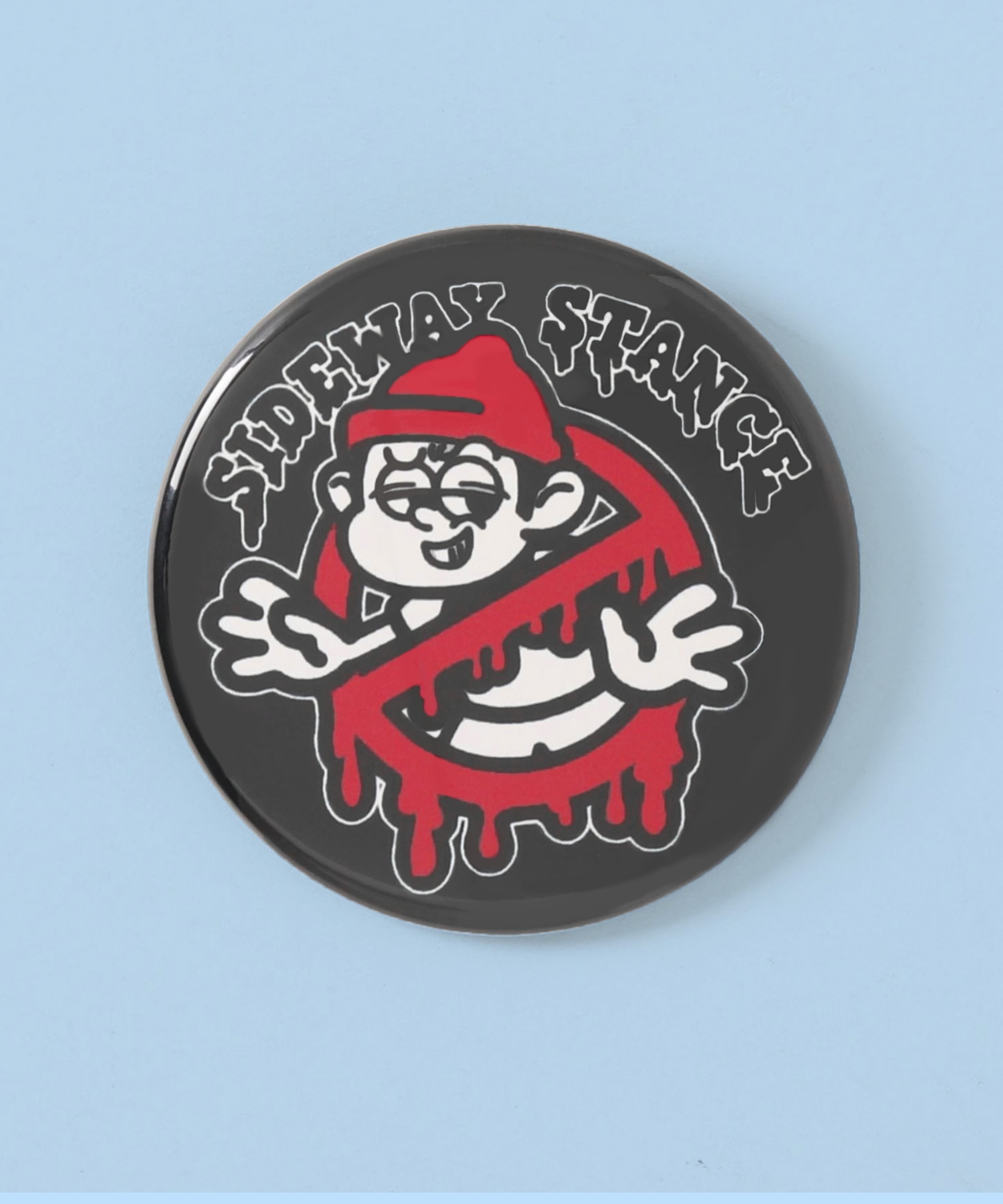 缶バッジ メンズ SIDEWAY STANCE サイドウェイスタンス オリジナルプリント グラフィック アメカジ カジュアル スケーター ストリート 韓国ファッション | improves | 01
