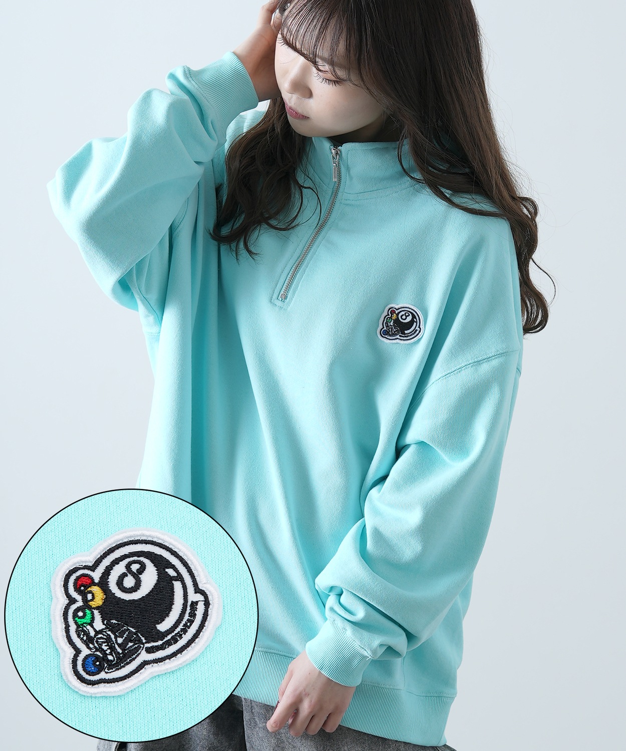 トレーナー メンズ  SIDEWAY STANCE サイドウェイスタンス オリジナル ワッペン刺しゅう ハーフジップ 裏毛スウェット 大きめ アメカジ スケーター ストリート | improves | 16