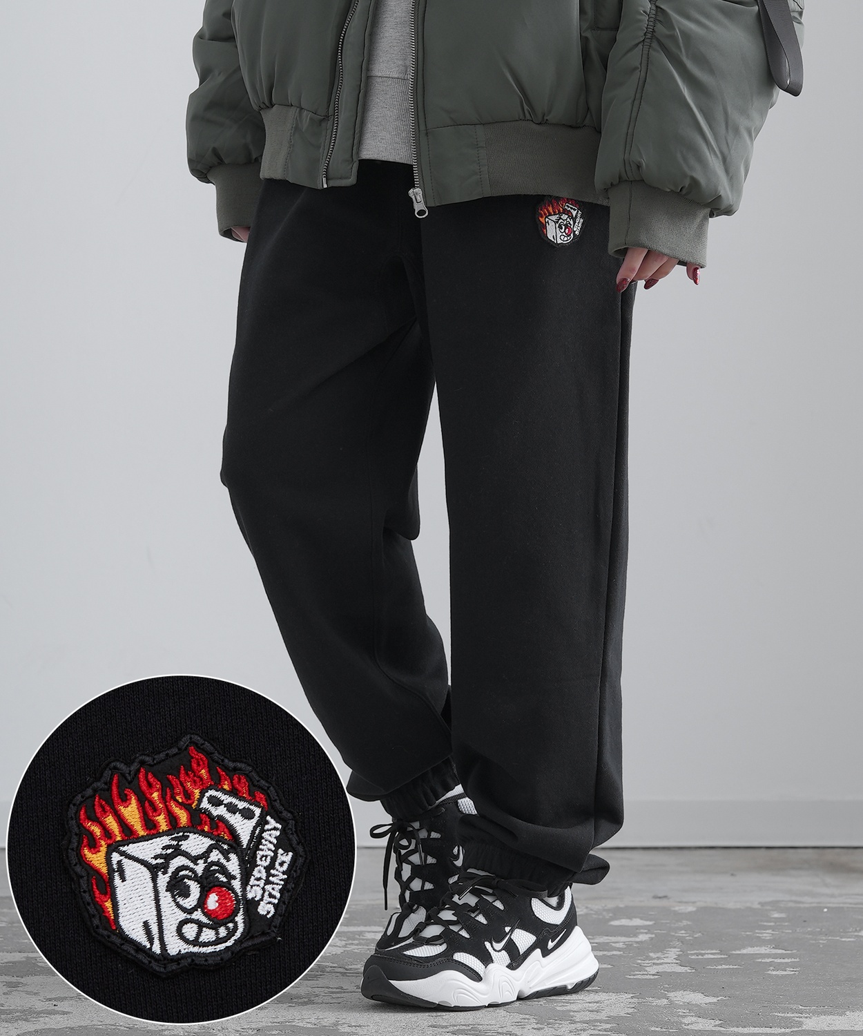 スウェットパンツ メンズ SIDEWAY STANCE サイドウェイスタンス オリジナル ワッペン刺しゅう 裏毛 ジョガーパンツ アメカジ スケーター ストリート 韓国 | improves | 10