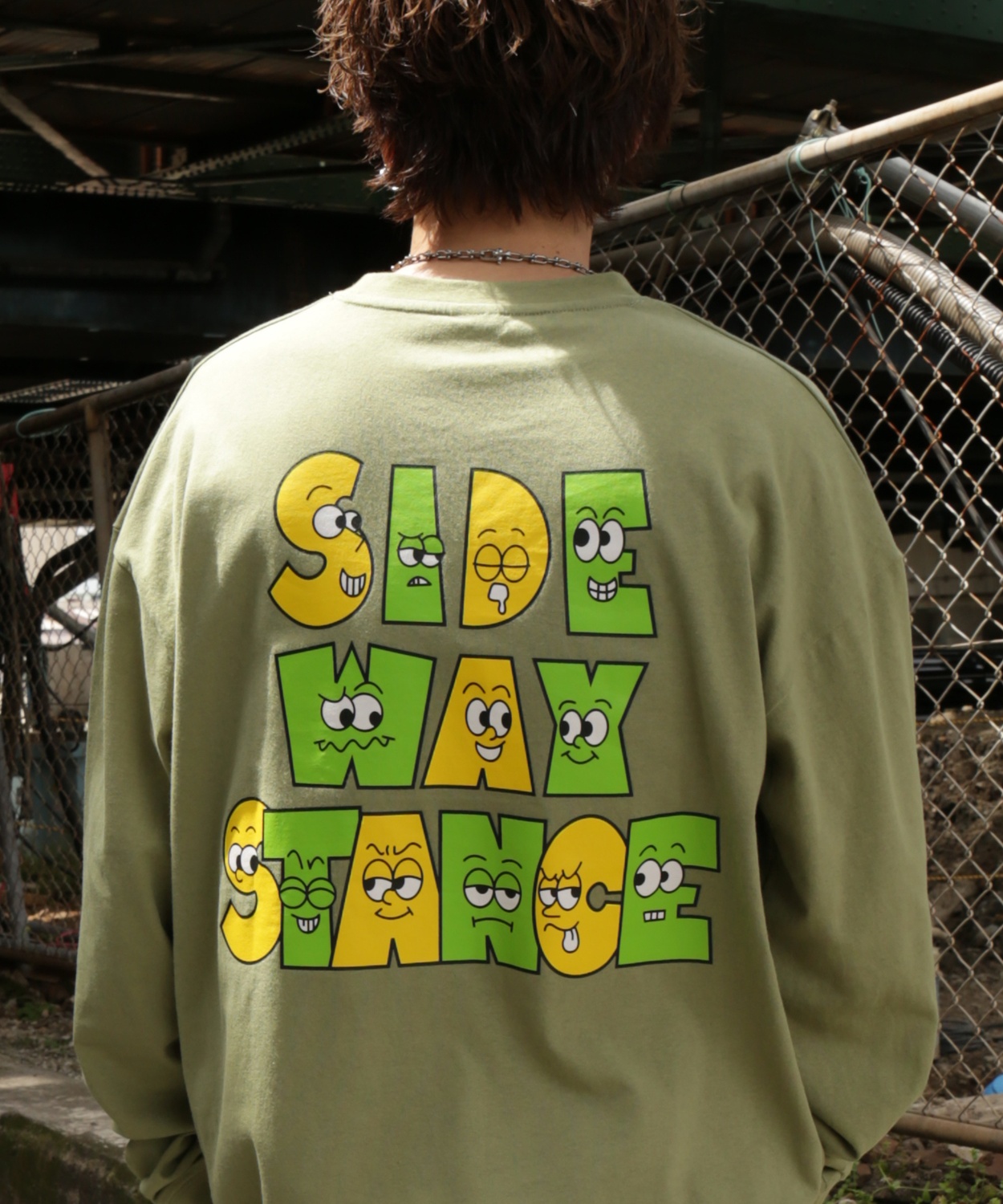 長袖Tシャツ メンズ SIDEWAY STANCE サイドウェイスタンス オリジナルプリント ロゴマスコット グラフィック ロンT 大きめ アメカジ スケーター ストリート | improves | 05