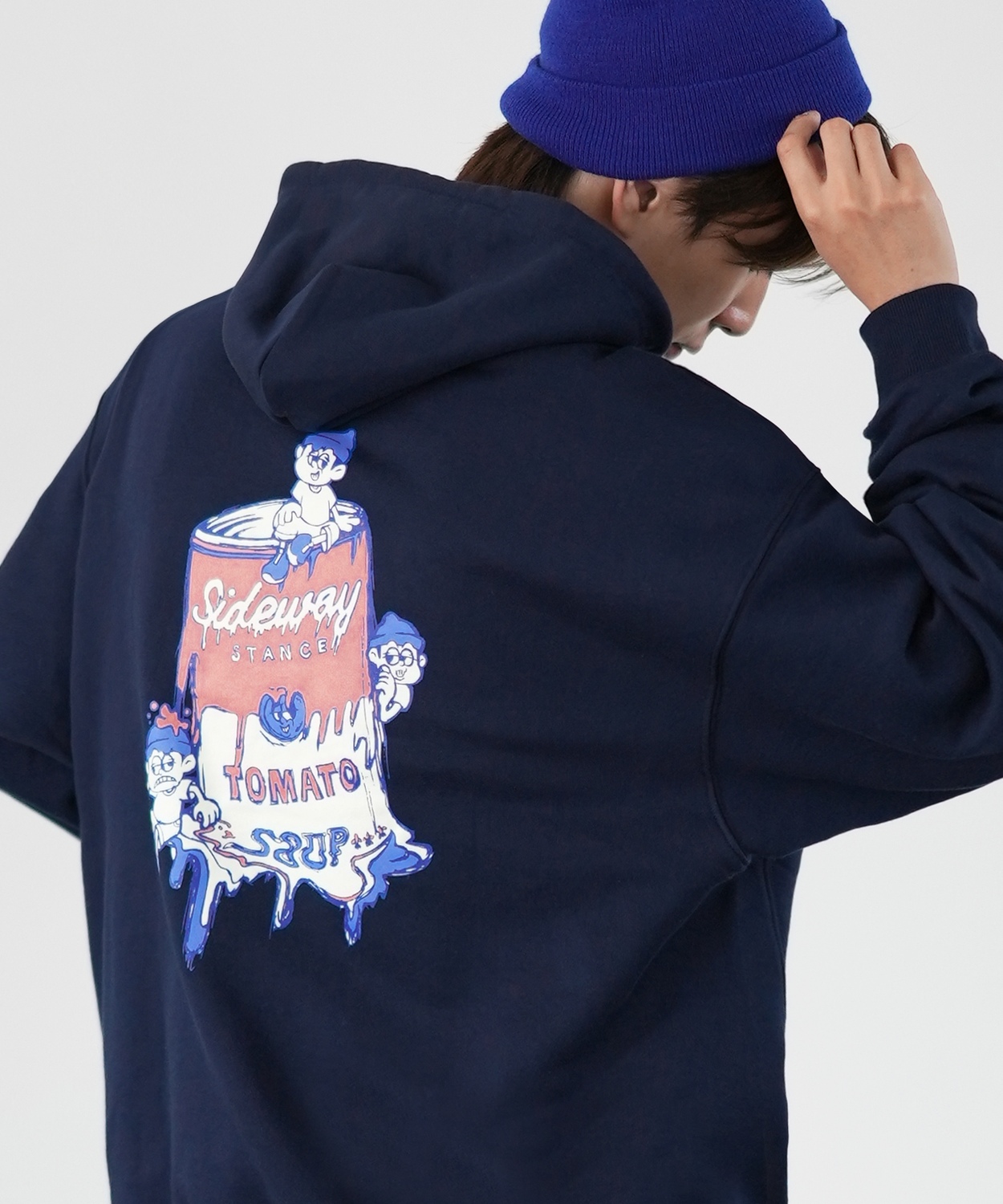 パーカー メンズ SIDEWAY STANCE サイドウェイスタンス オリジナルプリント グラフィック スウェット トマト缶 ボーイ オーバーサイズ アメカジ カジュアル | improves | 04