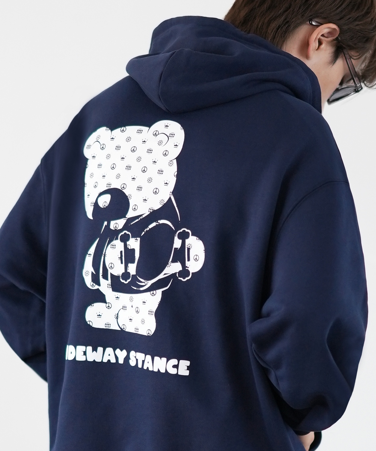 パーカー メンズ SIDEWAY STANCE サイドウェイスタンス オリジナルプリント グラフィック スウェット モノグラムベア オーバーサイズ アメカジ カジュアル | improves | 04