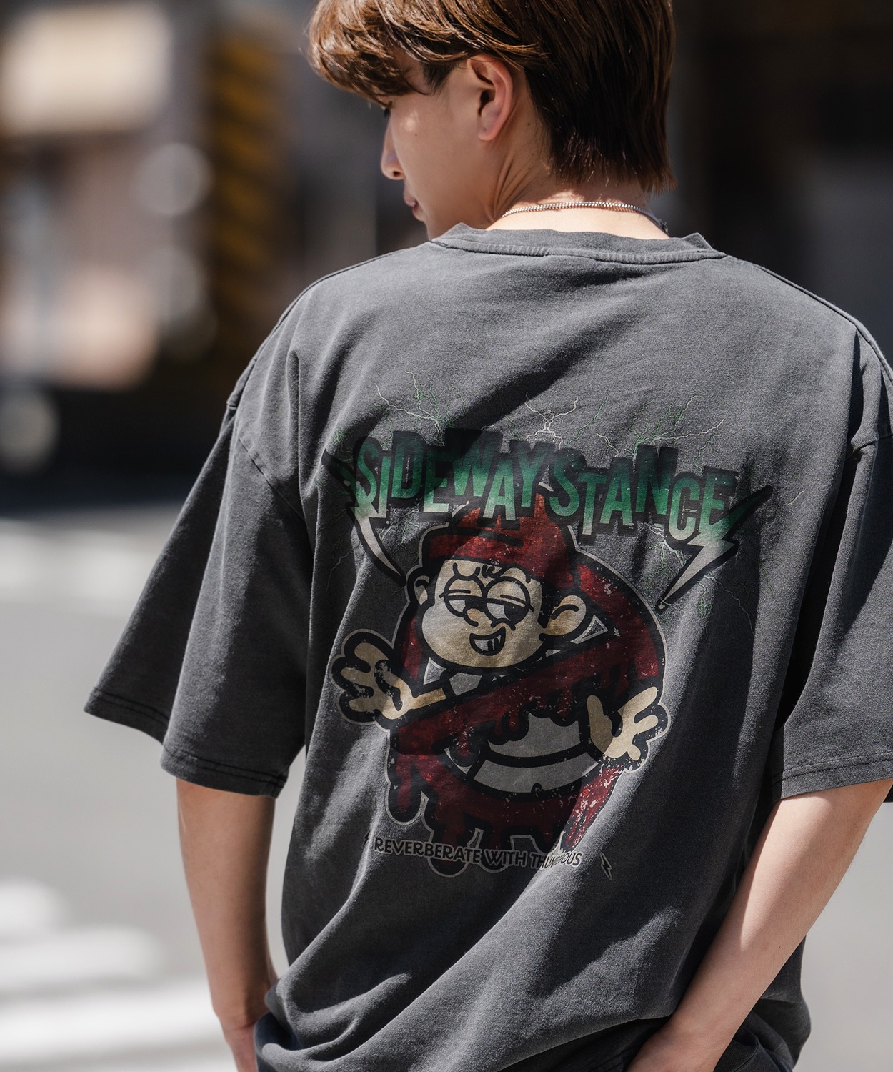 半袖Tシャツ メンズ SIDEWAY STANCE サイドウェイスタンス プリント ピグメント サン...