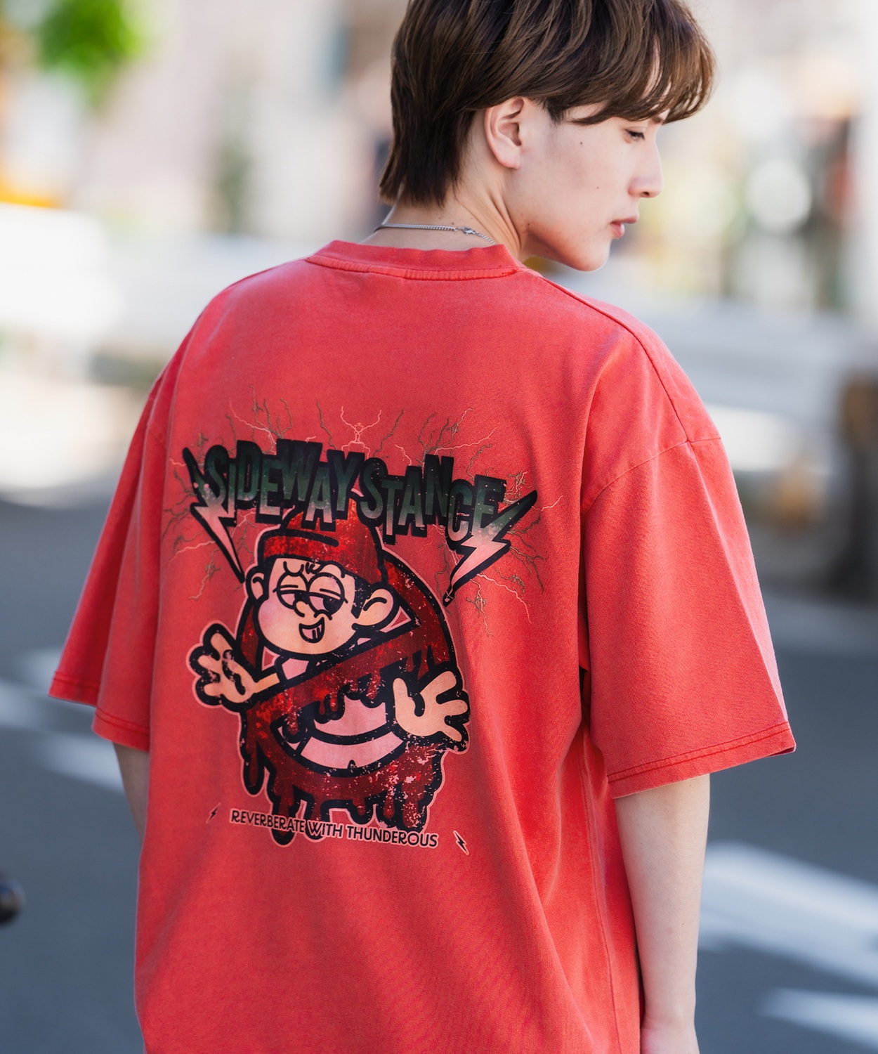 半袖Tシャツ メンズ SIDEWAY STANCE サイドウェイスタンス プリント ピグメント サン...