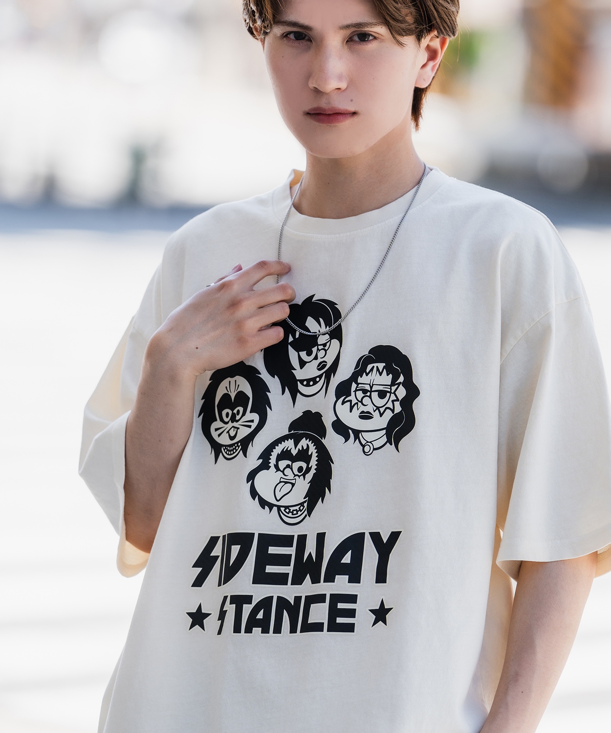 半袖Tシャツ メンズ SIDEWAY STANCE サイドウェイスタンス プリント ピグメント ロッ...