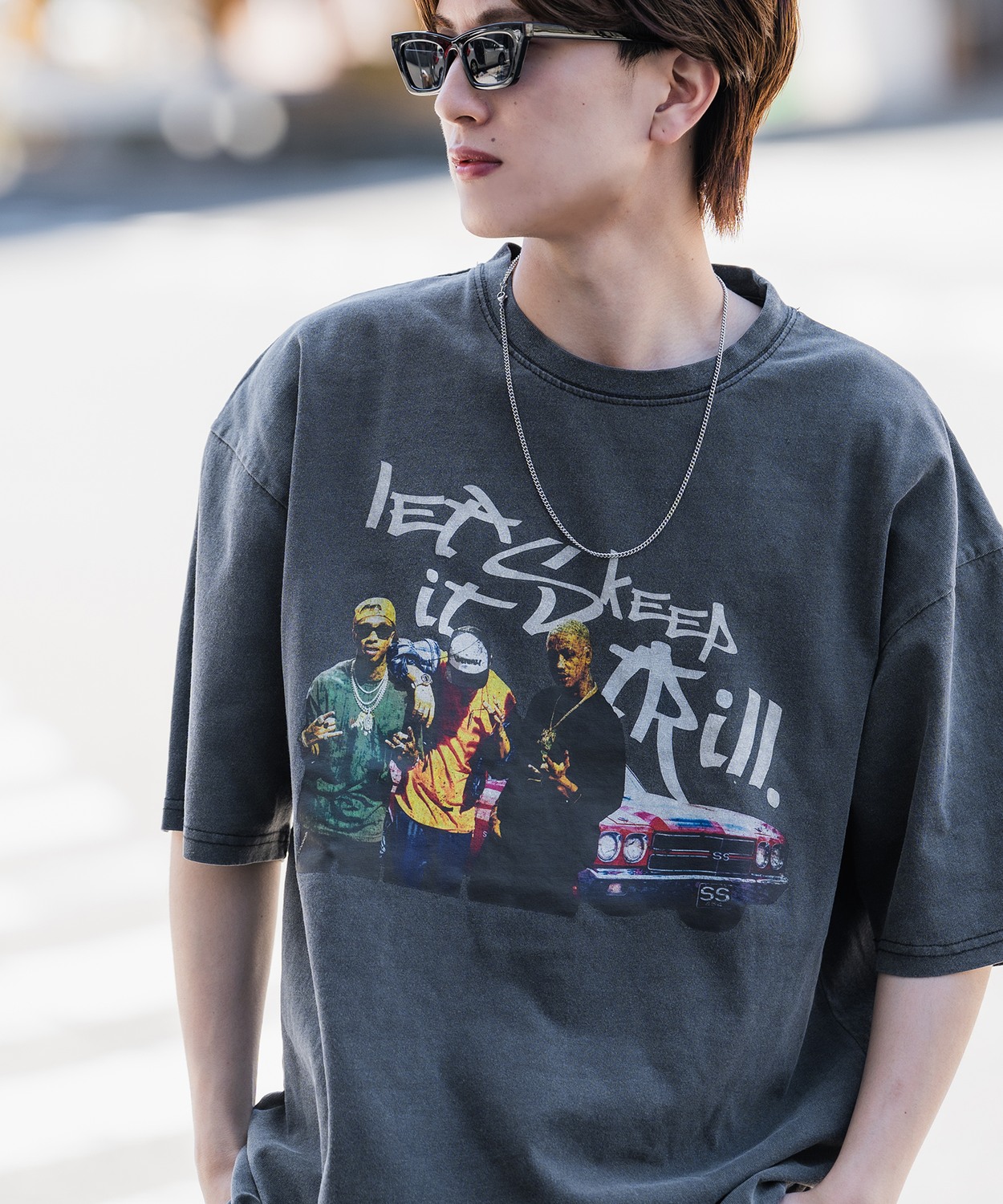 半袖Tシャツ メンズ SIDEWAY STANCE サイドウェイスタンス プリント ピグメント ギャングスタ カットソー アメカジ スケーター ストリート 古着MIX | improves | 01