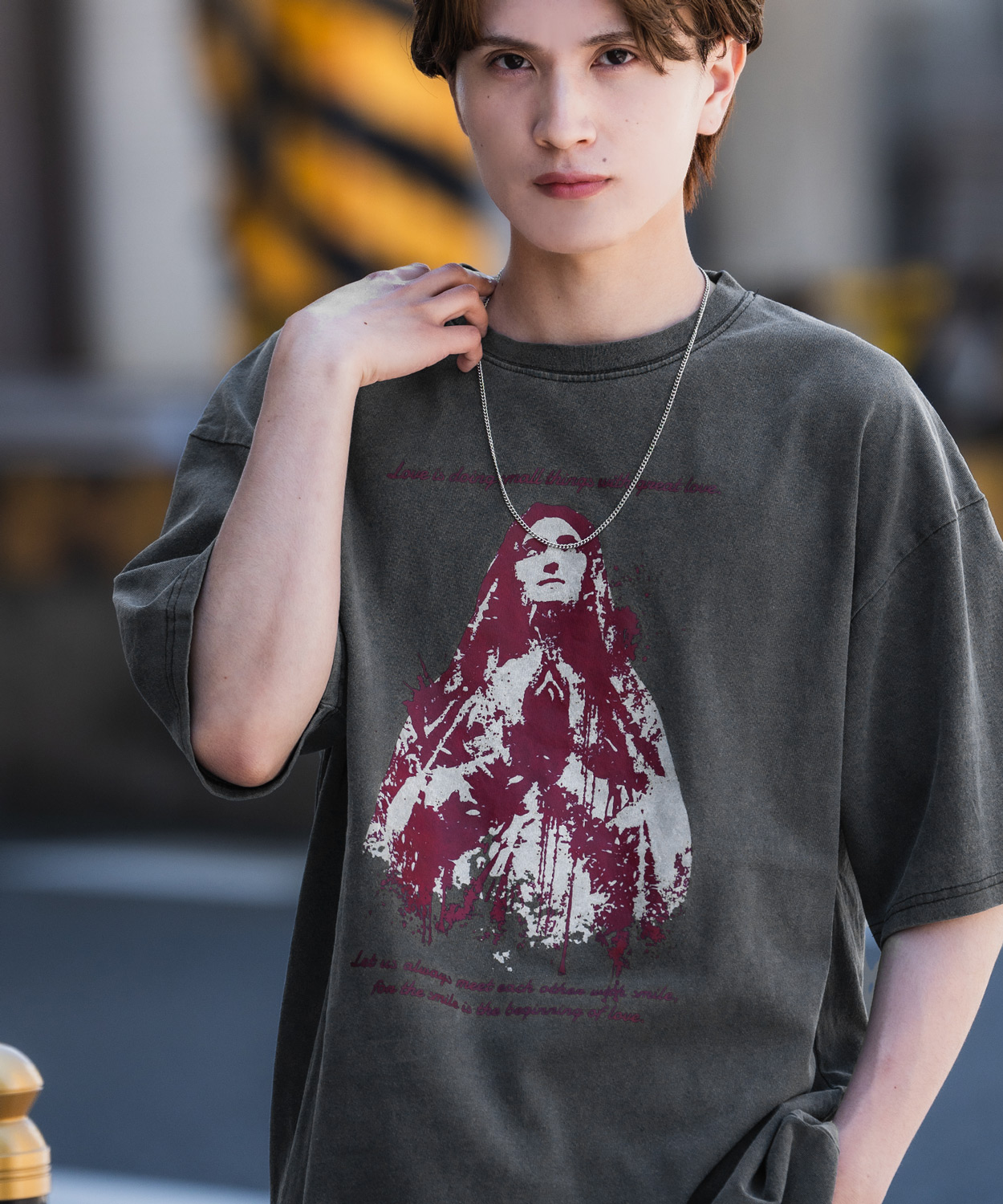 半袖Tシャツ メンズ SIDEWAY STANCE サイドウェイスタンス プリント ピグメント マリア カットソー アメカジ スケーター ストリート 古着MIX | improves | 01