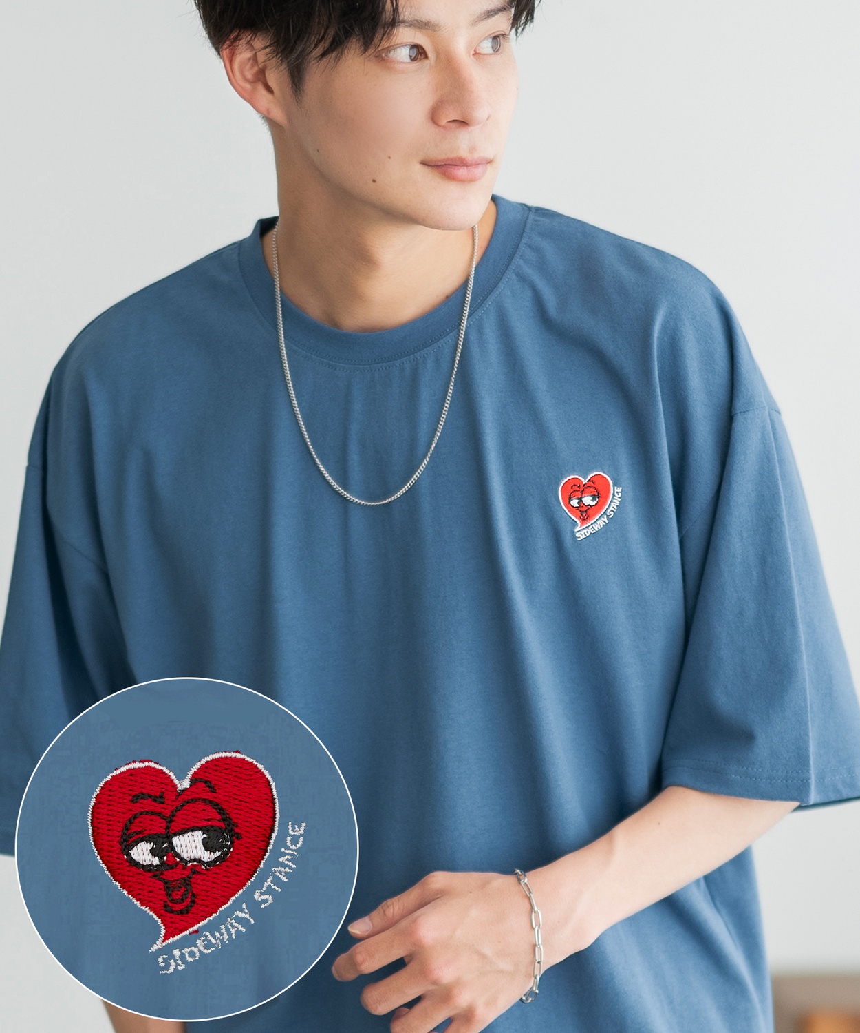 半袖Tシャツ メンズ SIDEWAY STANCE サイドウェイスタンス オリジナル ワンポイント 刺しゅう カットソー スケーター | improves | 03