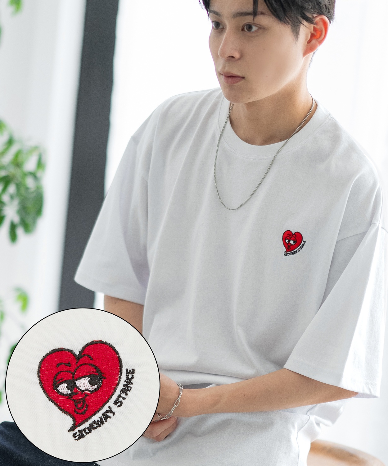 半袖Tシャツ メンズ SIDEWAY STANCE サイドウェイスタンス オリジナル ワンポイント 刺しゅう カットソー スケーター | improves | 02