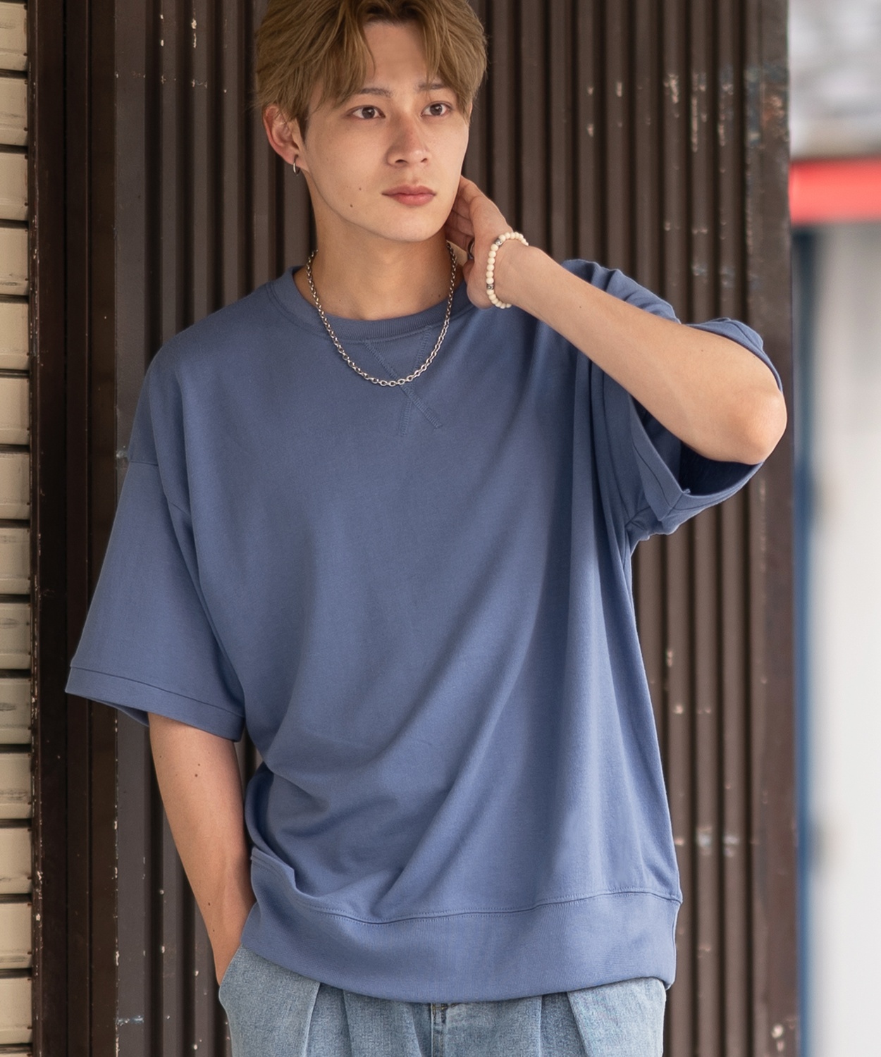 半袖トレーナーシャツ メンズ SIDEWAY STANCE サイドウェイスタンス 無地 Vガゼット スウェット 大きめ アメカジ カジュアル スケーター ストリート | improves | 05