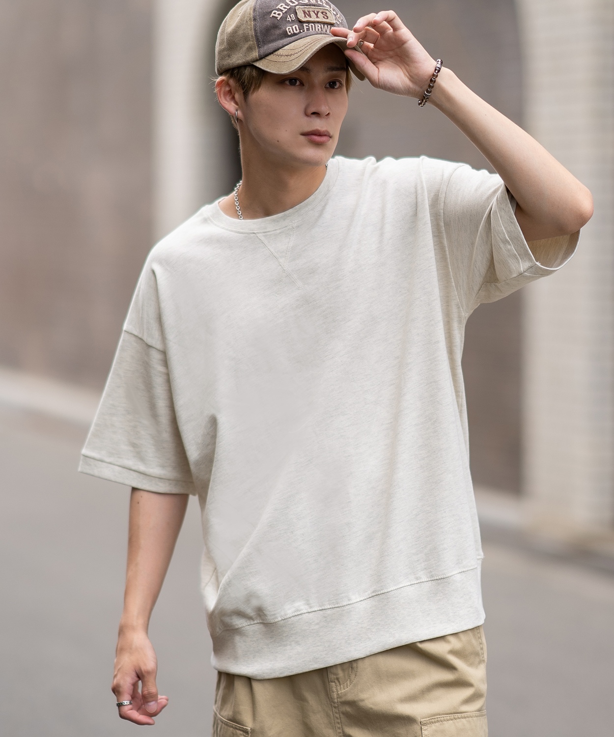 半袖トレーナーシャツ メンズ SIDEWAY STANCE サイドウェイスタンス 無地 Vガゼット スウェット 大きめ アメカジ カジュアル スケーター ストリート | improves | 01