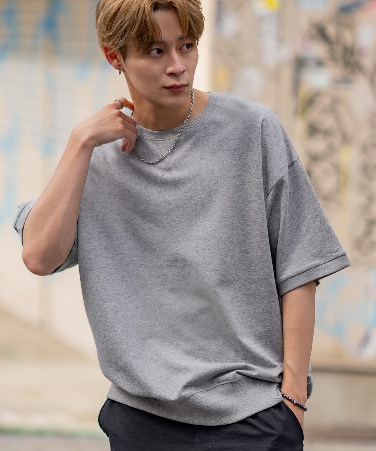 半袖トレーナーシャツ メンズ SIDEWAY STANCE サイドウェイスタンス 無地 Vガゼット スウェット 大きめ アメカジ カジュアル スケーター ストリート | improves | 02