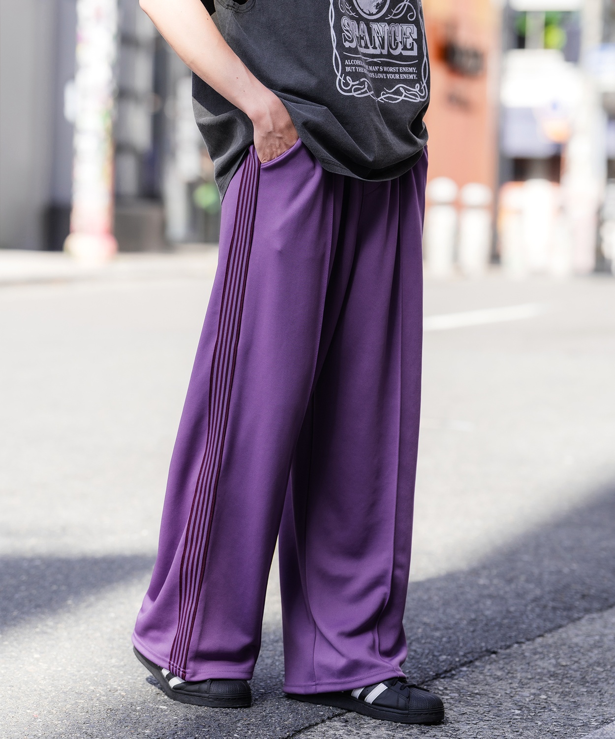 トラックパンツ メンズ SIDEWAY STANCE サイドウェイスタンス ワイド ライン ジャージ イージーパンツ トレーニングパンツ ストリート 韓国 スケーター 古着 | improves | 04