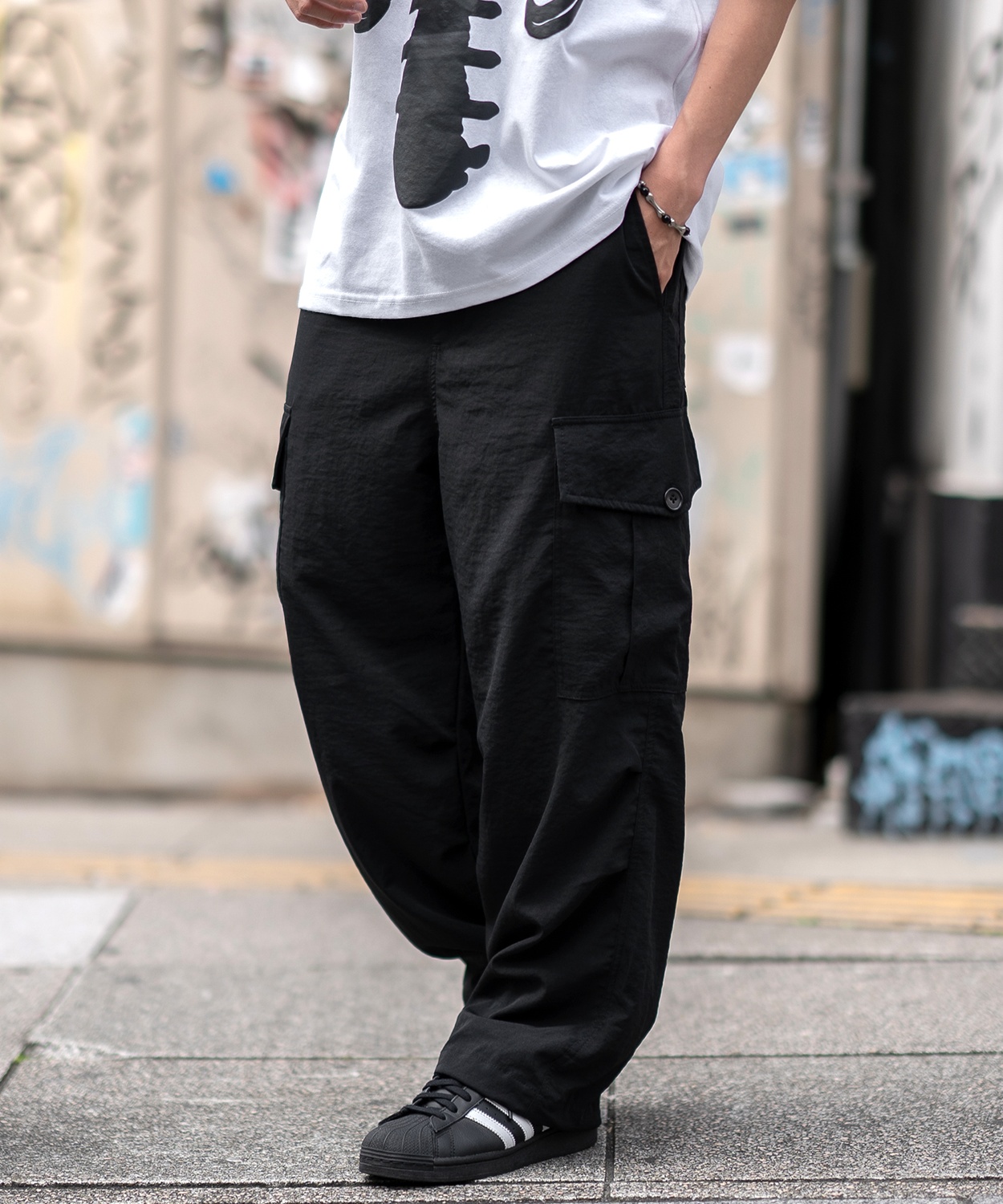 カーゴパンツ メンズ SIDEWAY STANCE サイドウェイスタンス ポリワッシャー ワイド イージーパンツ フルレングス カジュアル スケーター ストリート | improves | 02