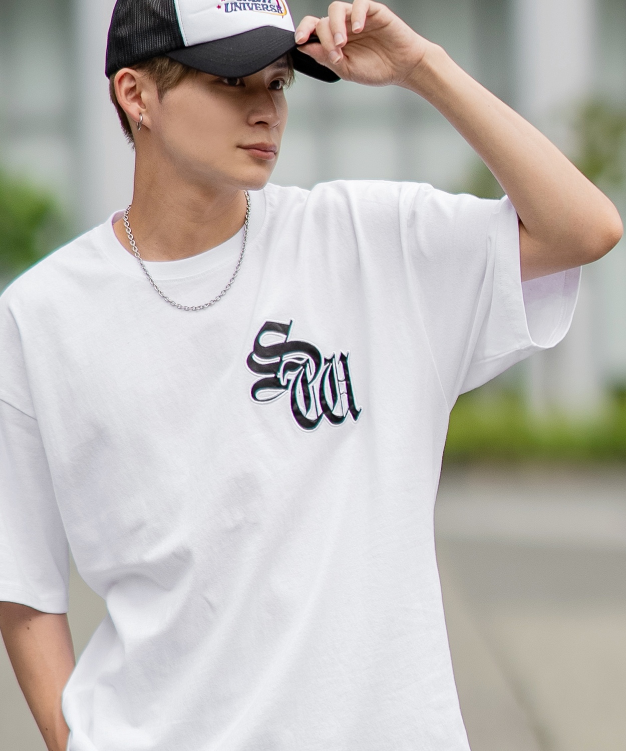 半袖Tシャツ メンズ SIDEWAY STANCE サイドウェイスタンス ワッペン刺しゅう ブラック...