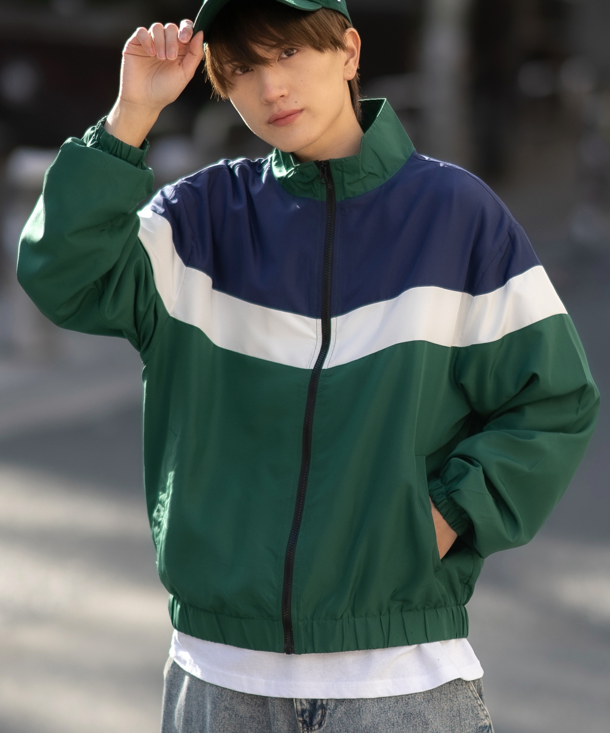 スタンドジャケット メンズ SIDEWAY STANCE サイドウェイスタンス 裏トリコット ジップアップ ブルゾン アメカジ スケーター ストリート 古着MIX 韓国 | improves | 01