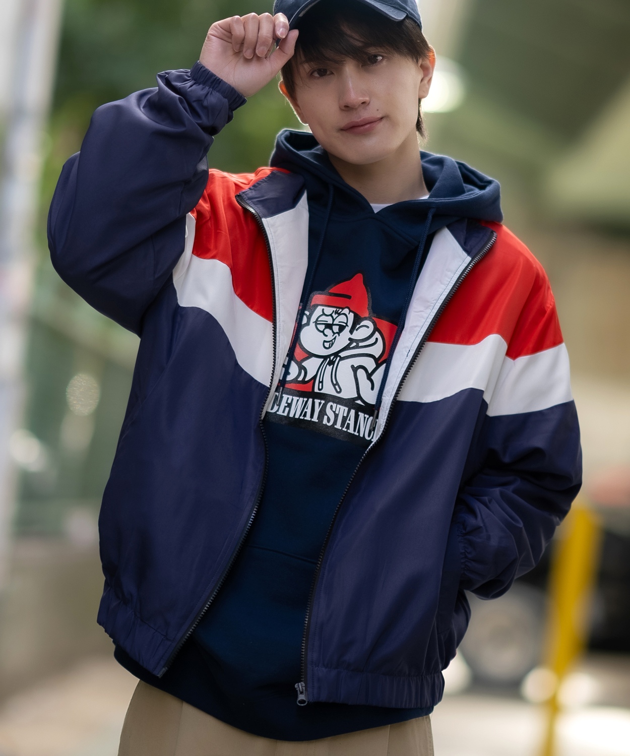 スタンドジャケット メンズ SIDEWAY STANCE サイドウェイスタンス 裏トリコット ジップアップ ブルゾン アメカジ スケーター ストリート 古着MIX 韓国 | improves | 02