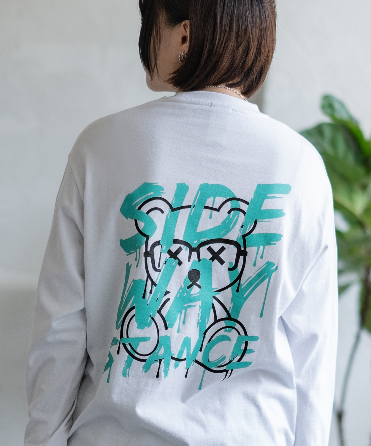 長袖Tシャツ レディース SIDEWAY STANCE サイドウェイスタンス オリジナル ペンキベア グラフィック ロンT カットソー アメカジ スケーター ストリート | improves | 02