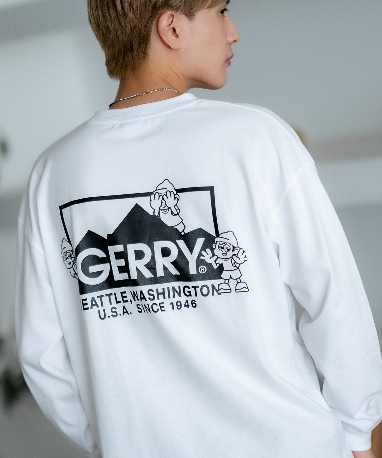 長袖Tシャツ メンズ GERRY×SIDEWAY STANCE ジェリー サイドウェイスタンス 別注 プリント ロンT ワンポイント ボックスロゴ アウトドア ストリート スケーター | GERRY | 01