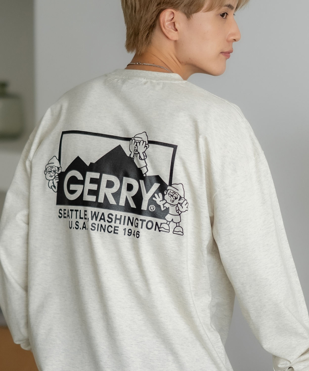 長袖Tシャツ メンズ GERRY×SIDEWAY STANCE ジェリー サイドウェイスタンス 別注 プリント ロンT ワンポイント ボックスロゴ アウトドア ストリート スケーター | GERRY | 03