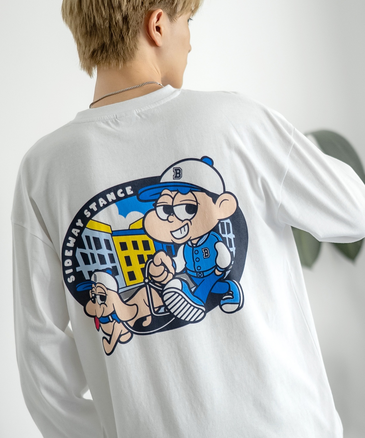 長袖Tシャツ メンズ SIDEWAY STANCE サイドウェイスタンス ストロールボーイ カットソー ロンT 大きめ アメカジ カジュアル スケーター ストリート 古着MIX 韓国 | improves | 01
