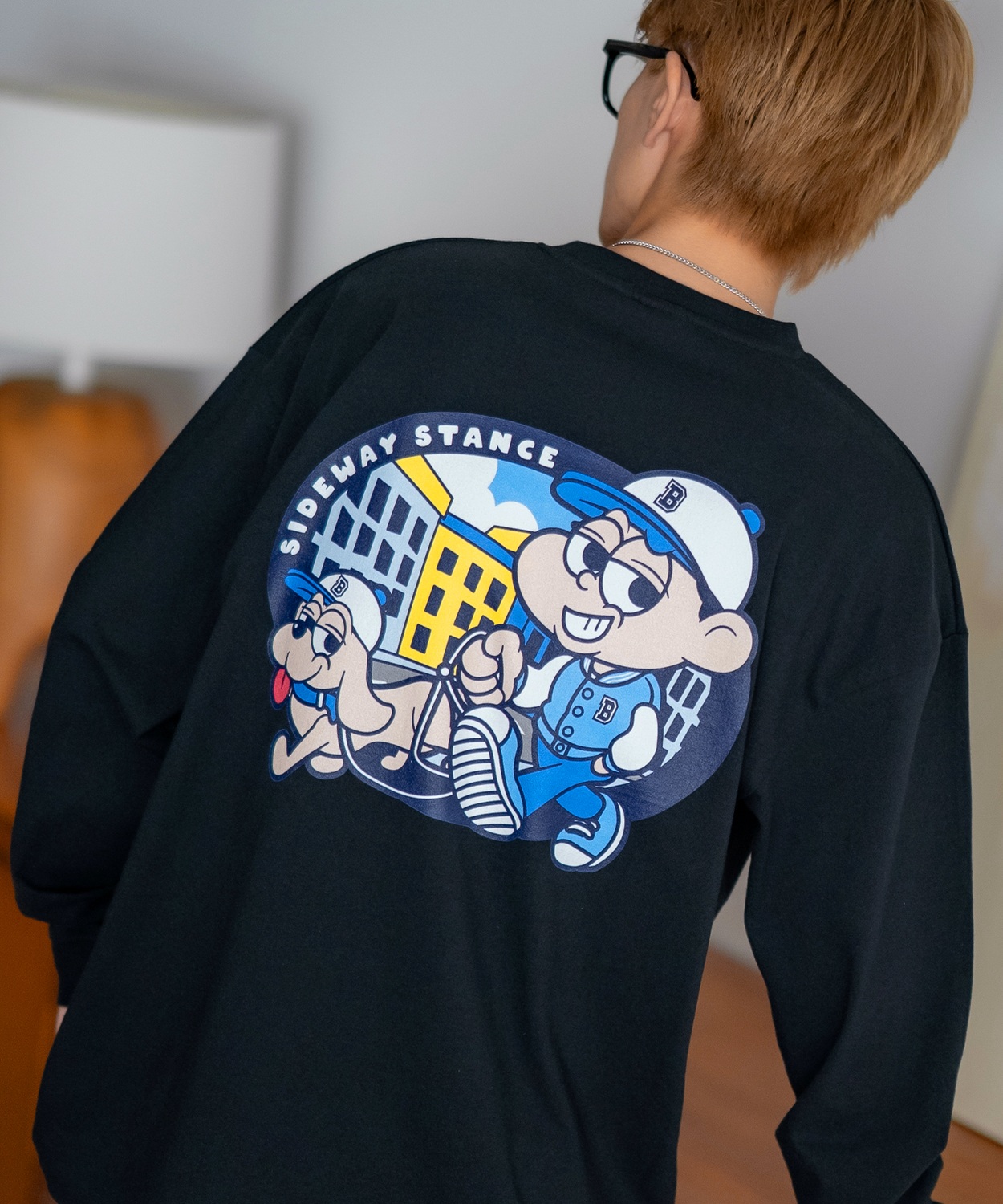 長袖Tシャツ メンズ SIDEWAY STANCE サイドウェイスタンス ストロールボーイ カットソー ロンT 大きめ アメカジ カジュアル スケーター ストリート 古着MIX 韓国 | improves | 02