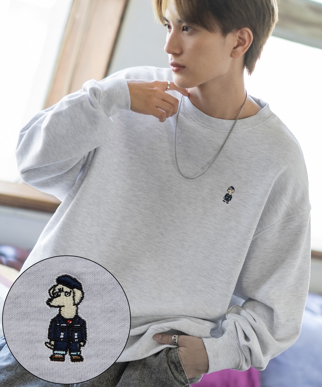 トレーナー メンズ SIDEWAY STANCE サイドウェイスタンス オリジナル ワンポイント 刺しゅう スウェットトレーナー 大きめ カジュアル スケーター ストリート | improves | 03