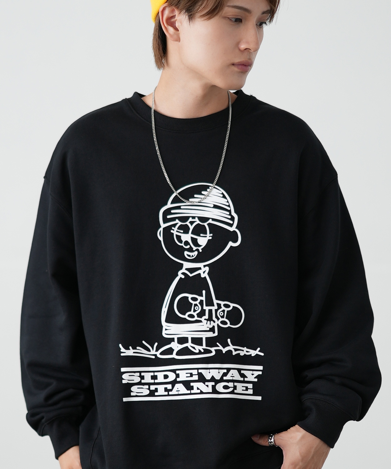 トレーナー メンズ SIDEWAY STANCE サイドウェイスタンス オリジナルプリント グラフィック スウェット イラストボーイ オーバーサイズ アメカジ カジュアル | improves | 01