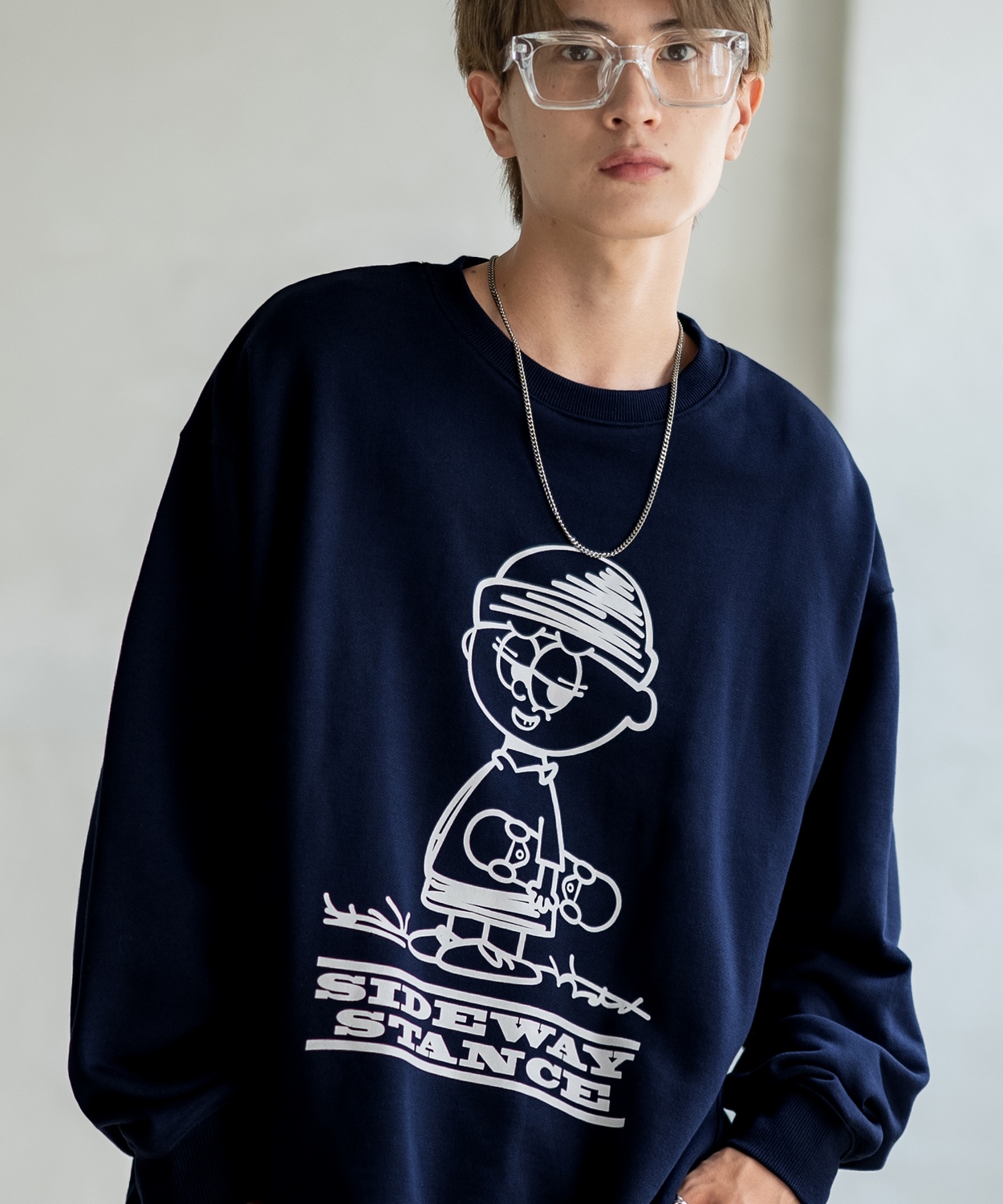 トレーナー メンズ SIDEWAY STANCE サイドウェイスタンス オリジナルプリント グラフィック スウェット イラストボーイ オーバーサイズ アメカジ カジュアル | improves | 03