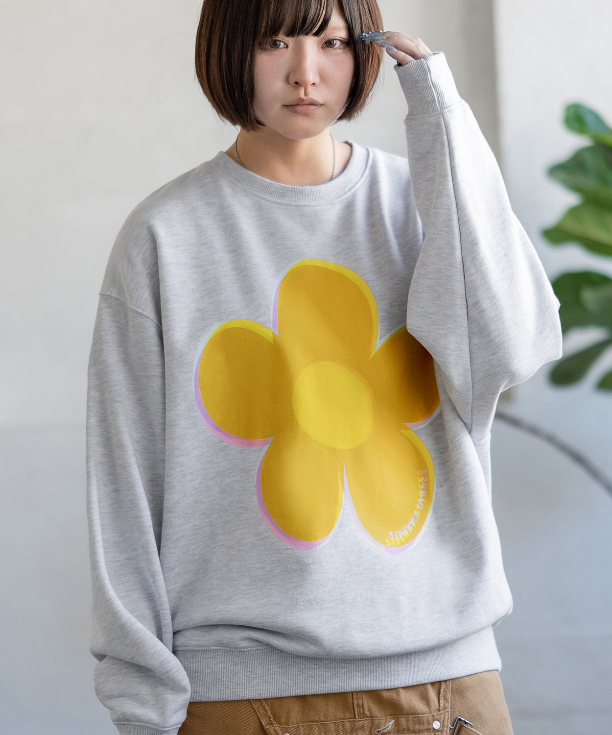 トレーナー メンズ SIDEWAY STANCE サイドウェイスタンス オリジナルプリント グラフィック スウェット ビッグフラワー オーバーサイズ アメカジ カジュアル | improves | 02