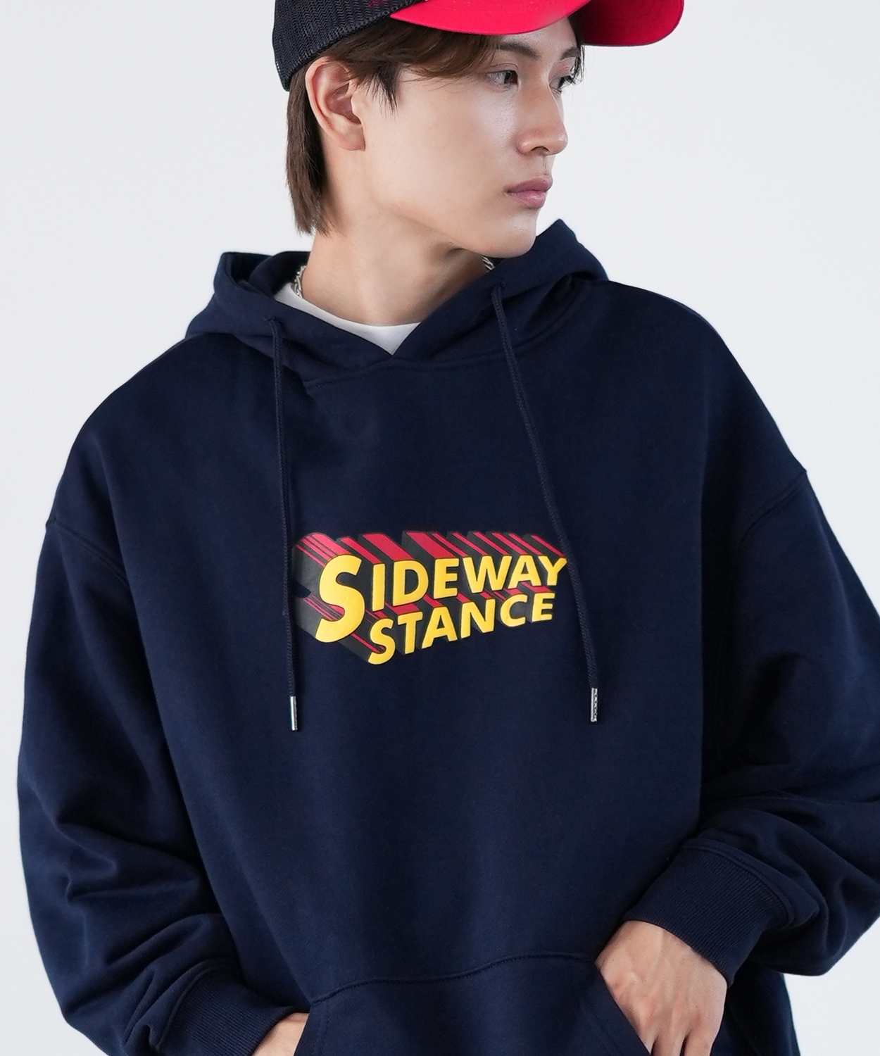 パーカー メンズ SIDEWAY STANCE サイドウェイスタンス オリジナルプリント グラフィック スウェット 3D発泡アメコミロゴ オーバーサイズ アメカジ カジュアル | improves | 03