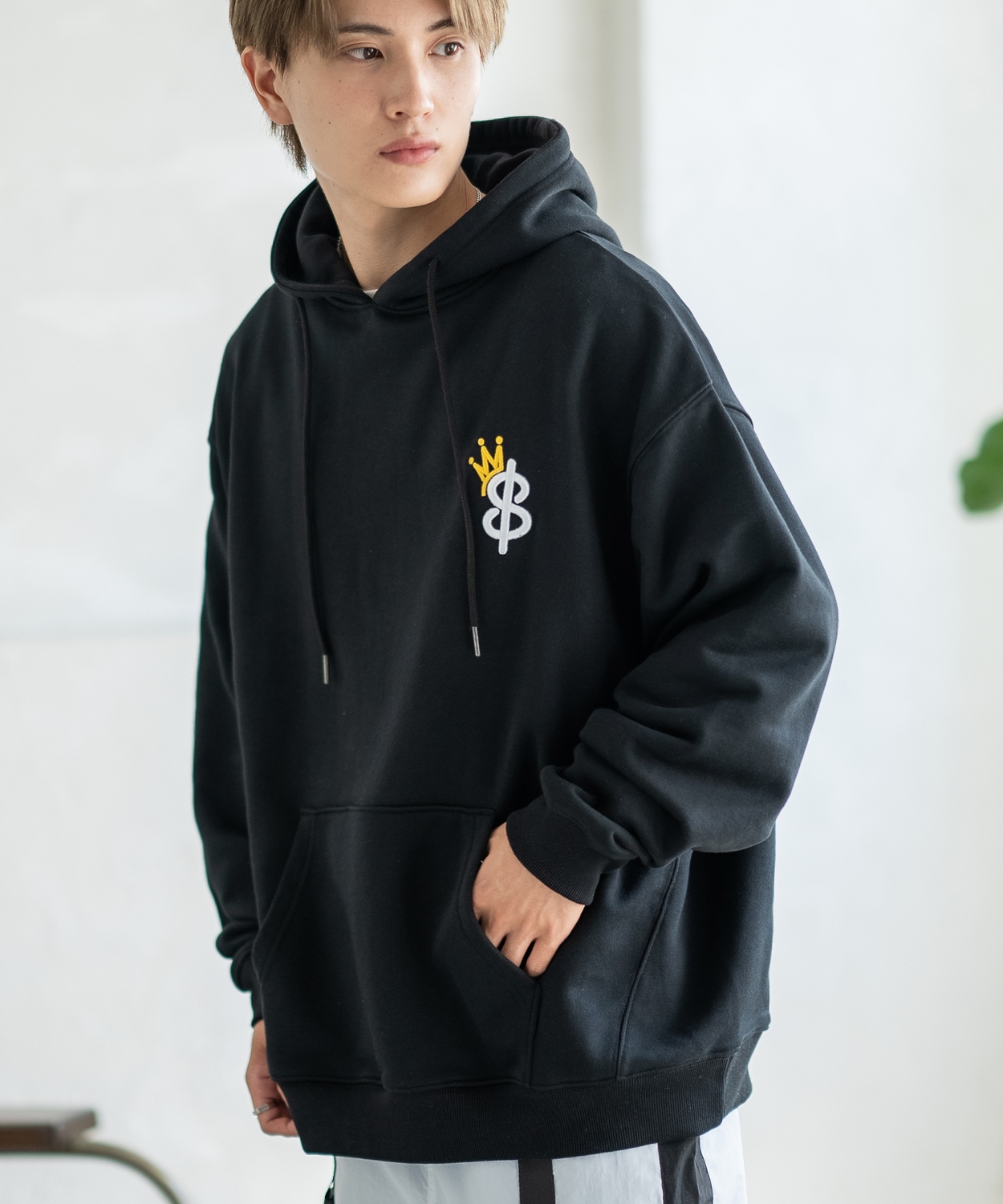 パーカー メンズ SIDEWAY STANCE サイドウェイスタンス 厚盛刺しゅう スウェット クラウンロゴ オーバーサイズ 大きめ アメカジ カジュアル | improves | 01