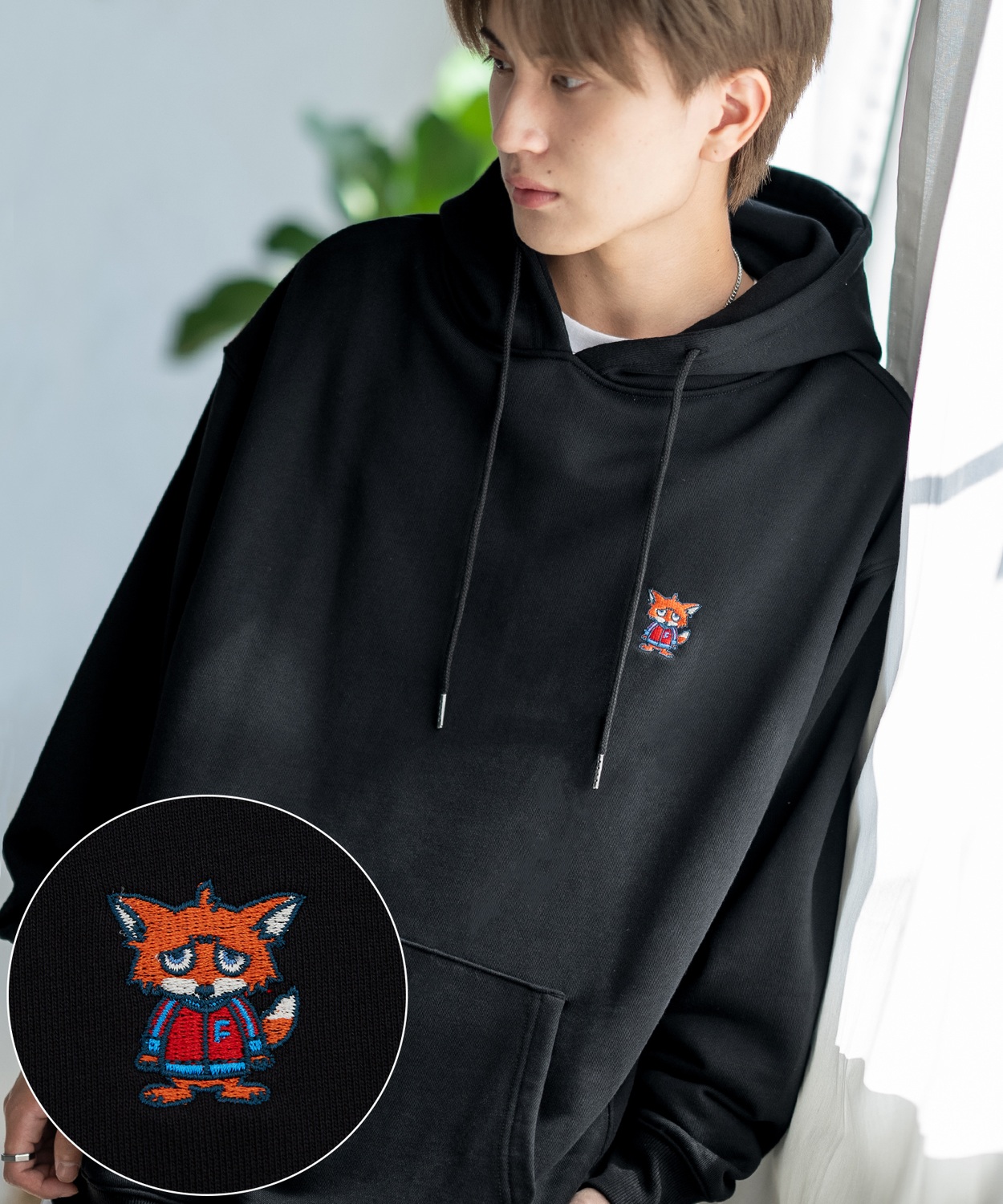 パーカー メンズ SIDEWAY STANCE サイドウェイスタンス オリジナル ワンポイント 刺しゅう スウェットプルパーカー 大きめ カジュアル スケーター ストリート | improves | 01