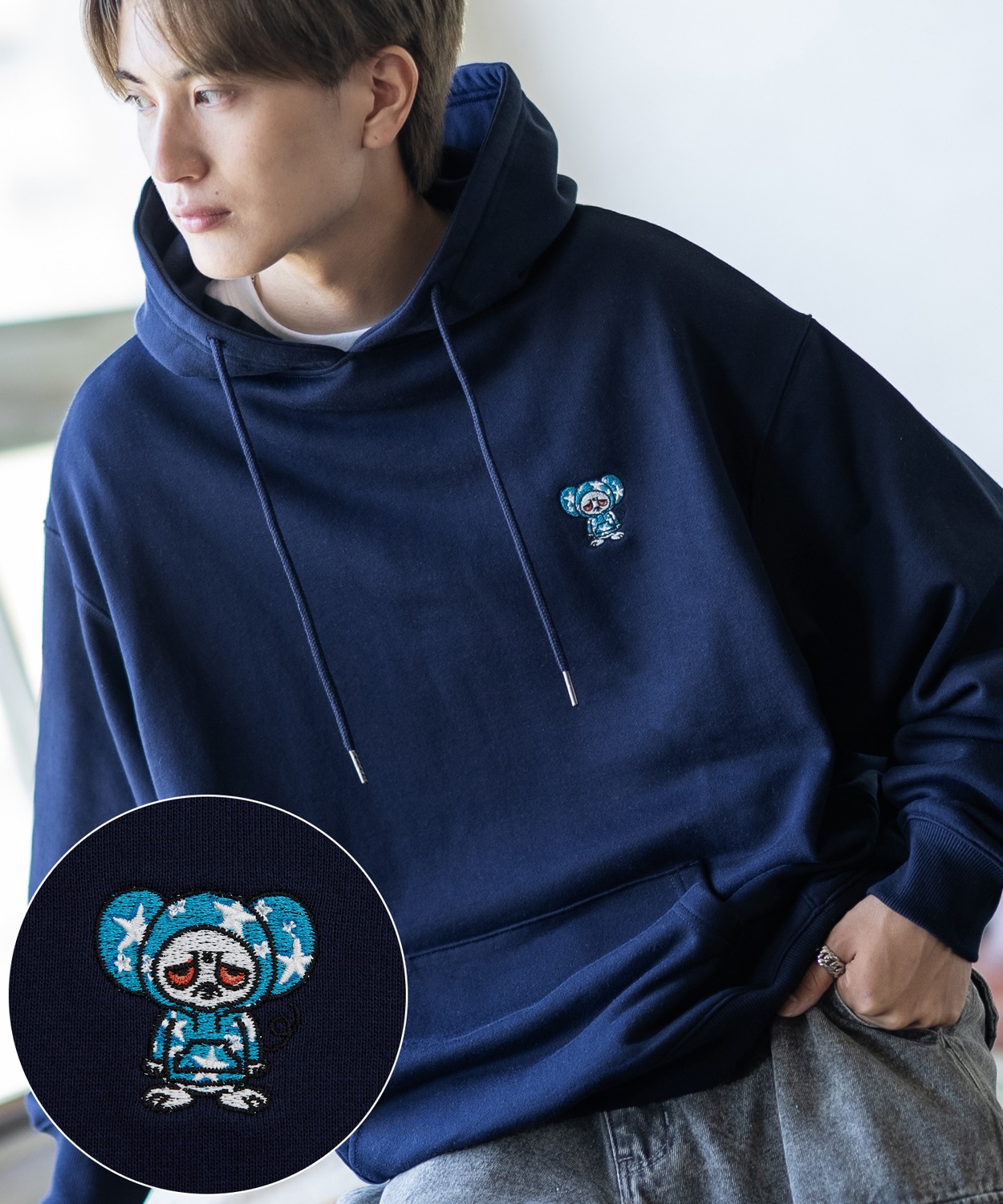 パーカー メンズ SIDEWAY STANCE サイドウェイスタンス オリジナル ワンポイント 刺しゅう スウェットプルパーカー 大きめ カジュアル スケーター ストリート | improves | 08