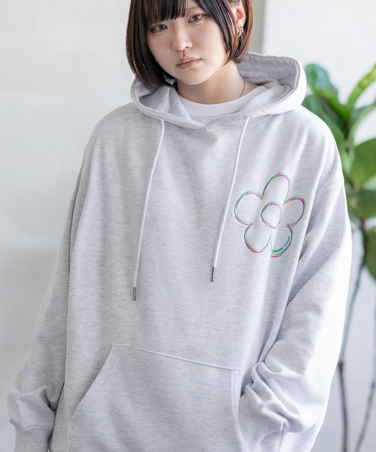 パーカー メンズ SIDEWAY STANCE サイドウェイスタンス 刺しゅう スウェット フラワー オーバーサイズ 大きめ アメカジ カジュアル スケーター ストリート | improves | 02