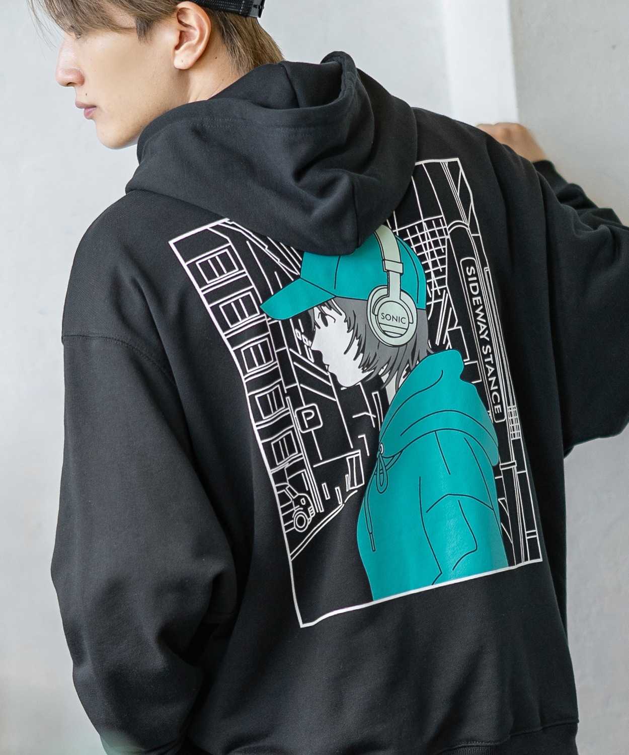 パーカー メンズ SIDEWAY STANCE サイドウェイスタンス オリジナルプリント グラフィック スウェット キャップガール オーバーサイズ アメカジ カジュアル | improves | 01