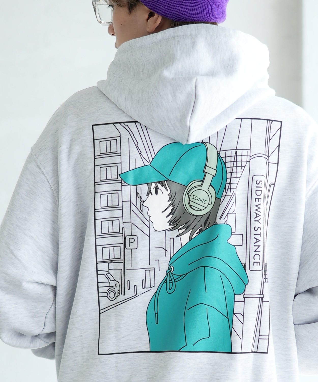 パーカー メンズ SIDEWAY STANCE サイドウェイスタンス オリジナルプリント グラフィック スウェット キャップガール オーバーサイズ アメカジ カジュアル | improves | 02