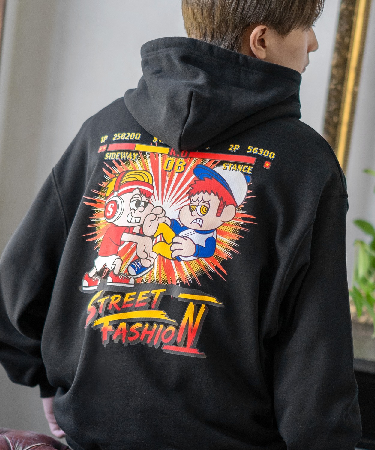 パーカー メンズ SIDEWAY STANCE サイドウェイスタンス オリジナルプリント グラフィック スウェット ファイター オーバーサイズ アメカジ カジュアル | improves | 01