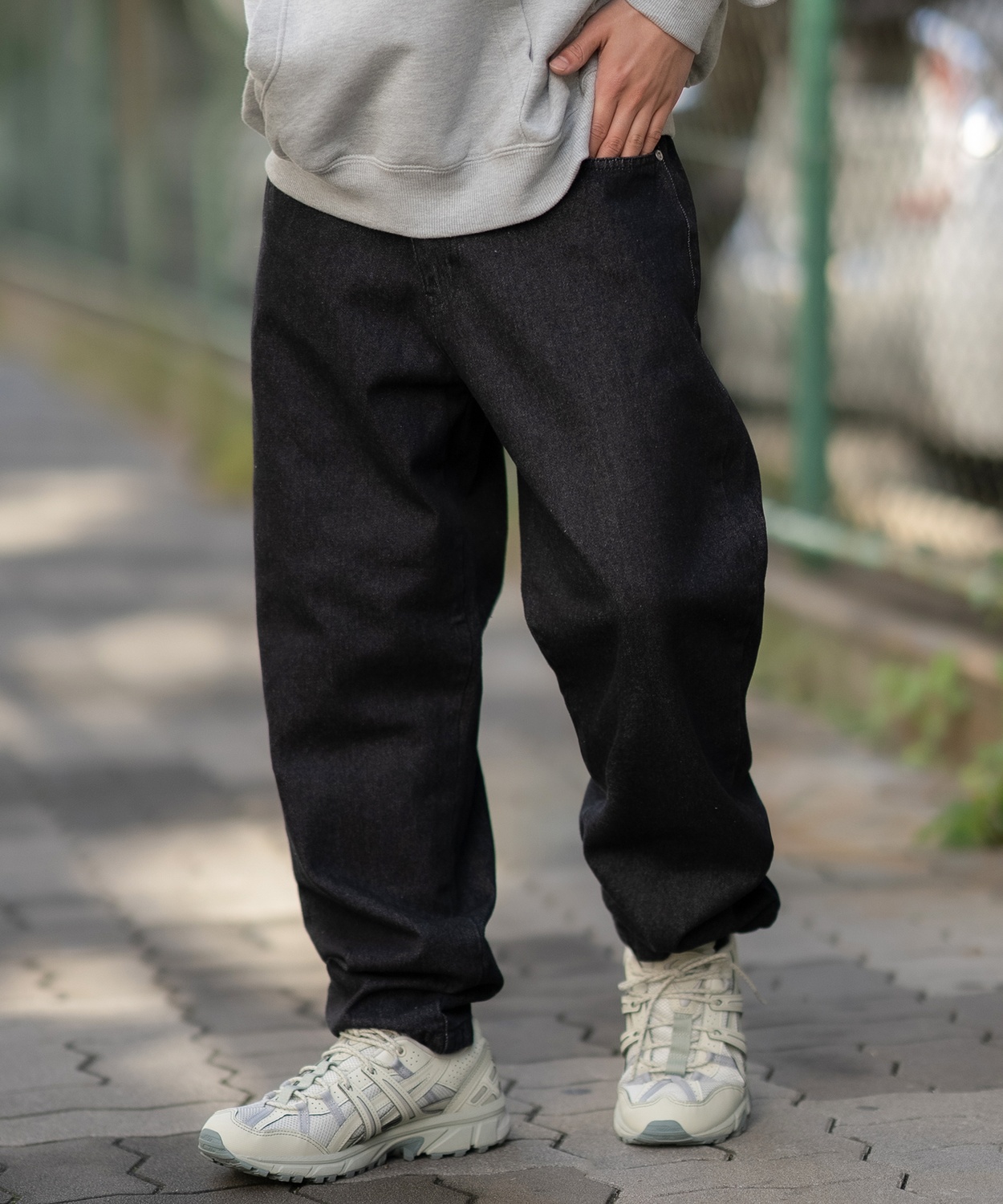 デニムパンツ メンズ SIDEWAY STANCE サイドウェイスタンス ケミカルウォッシュ 10.5oz オンス テーパード ジーンズ スケーター ストリート 古着MIX 韓国 | improves | 01